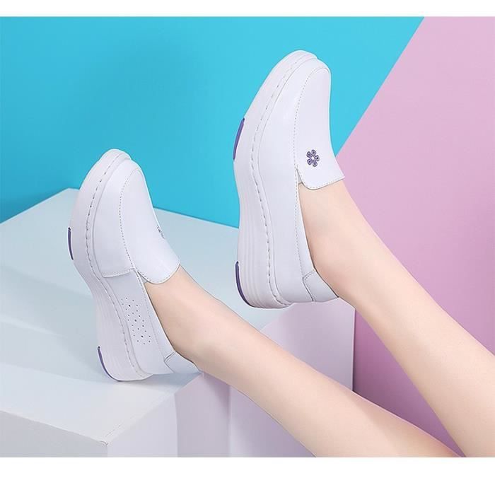 Chaussures En Cuir Pour Femme - Confortables - Mocassins Légers Sans