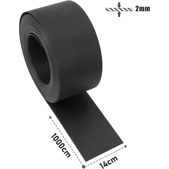 Bordure Pelouse Noire Flexible 50 M X 12,5 Cm – Bordure Jardin En PE Résistant, Anti-Racines, Idéale Parterres, Chemins, Tonte Facile