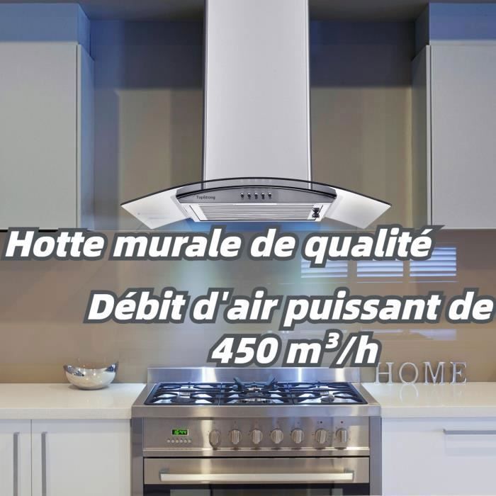 Hotte aspirante cuisine 60 cm - 550 m³-h - 3 vitesses - Evacuation &  Recyclage - Argent - Cdiscount Electroménager