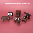 Hililand Meubles de maison de poupée 6 pièces / ensemble Simulation Mini modèle accessoires de meubles miniatures pour 1/18-2