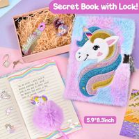 Coffret Cadeau Licorne Fille 4-10 Ans – Carnet à Clé, Oreiller Lumineux étoile, Gourde, Bijoux Et Accessoires – Idéal Anniversaire