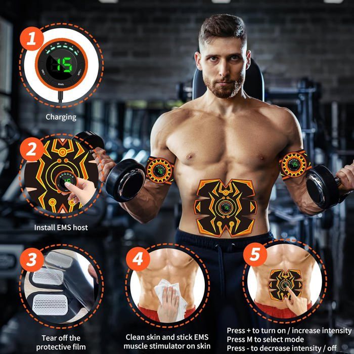 Ceinture Abdominale électrostimulation Uennm - Appareil Tonification Muscles