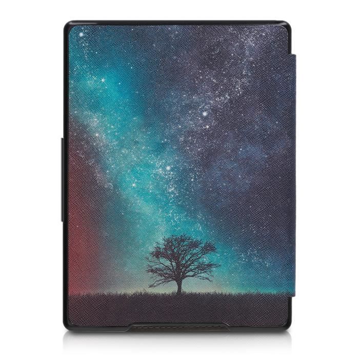 Kwmobile Coque Liseuse à Rabat Pour Kobo Aura H2O Edition 2 - Étui Tissu Élégant Gris Clair Avec Fermeture Magnétique Et Poche Intérieure