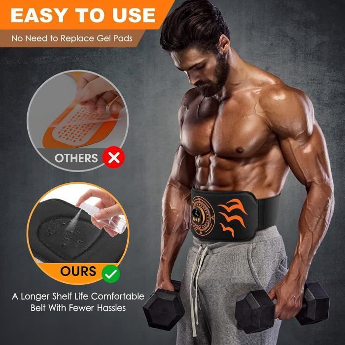 Ceinture Électrostimulation Abdominale SEVEKO - 6 Modes, 15 Niveaux - Entraînement Musculaire Sans Effort