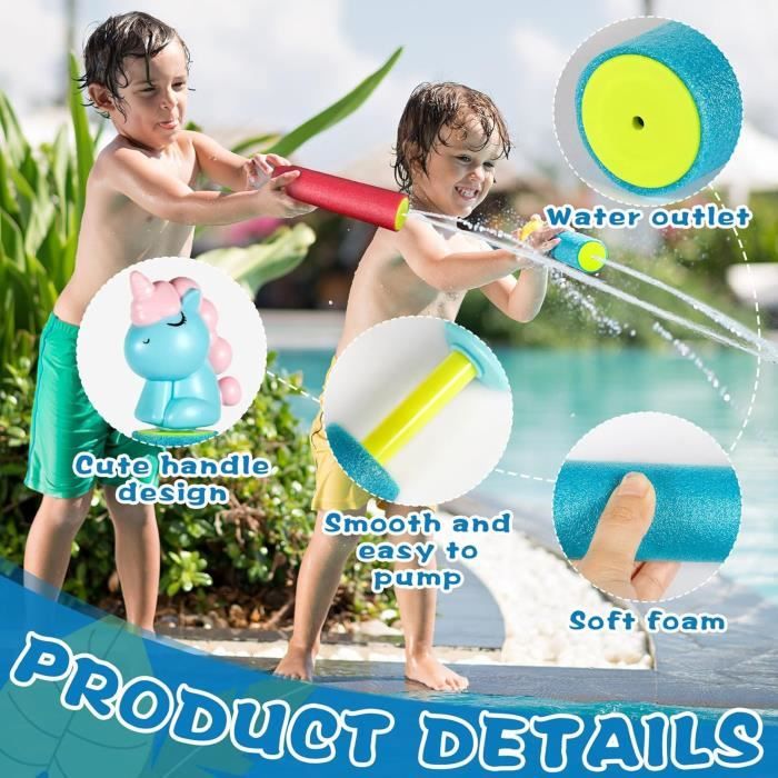 Pistolet a Eau Enfant - 600ML Pistolet a Eau Puissant avec Portée de 6M Jouet Aquatique,Enfants
