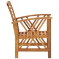 MMF® Lot de 2 Chaises de jardin Fauteuil de Jardin - Chaise de Repose Chaise d'extérieur Bois d'acacia massif #299965-3
