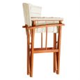 Chaise pliante en bois d'eucalyptus FSC® crème - CASARIA - Chaise de régie - Confortable et durable-3