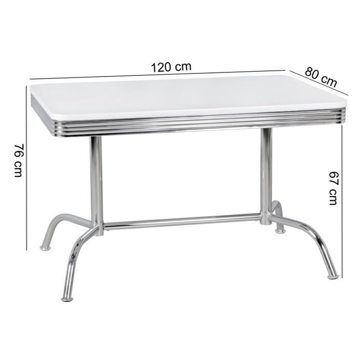 Table de Salle /à Manger ELVIS 120 cm American Diner
