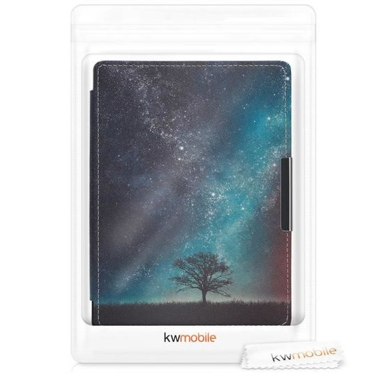 Protection écran EReader Coque Kobo Aura H2O Edition 2 Kwmobile - Étui Rabat Simili Cuir - Support Lecture Aimant Coque Avec Support