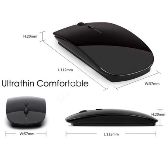 Souris Ultra Plate pour MACBOOK Pro APPLE Sans Fil USB Universelle Capteur  Optique 3 Boutons Couleurs (ROUGE)