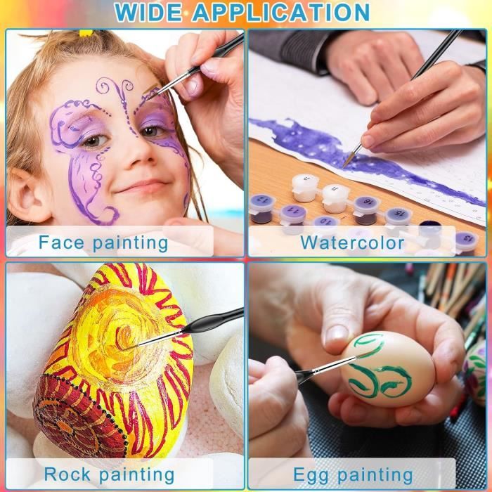 Ensemble De Pinceaux Miniatures Pour Peinture à Détails Fins, Couleur