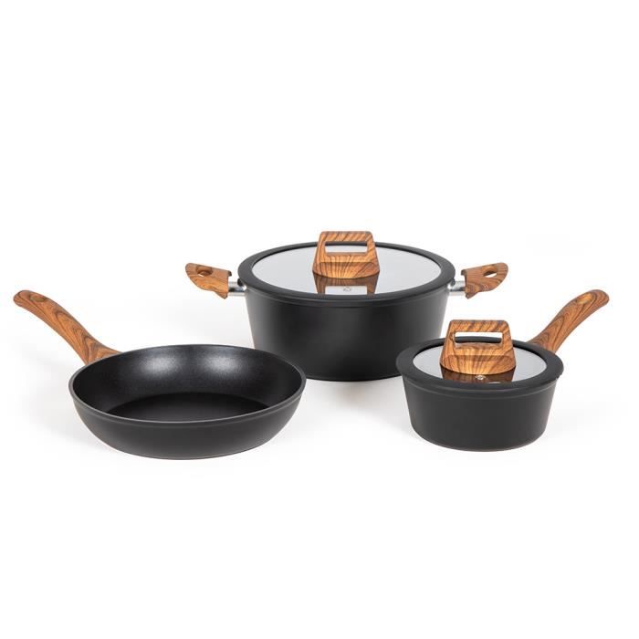Batterie De Cuisine 5 Pièces Livoo - Casserole, Poêle, Faitout Et Couvercles En Acier Inoxydable - Tous Feux Dont Induction