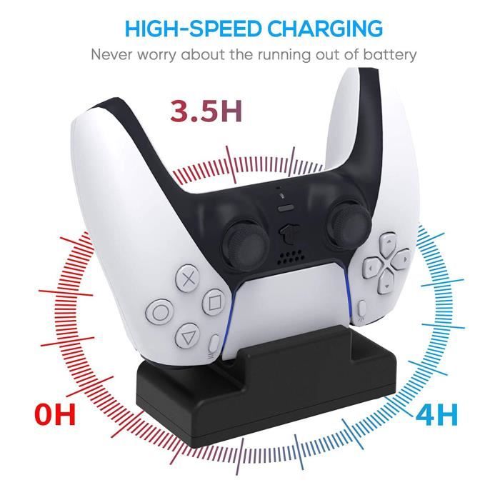 Socle de charge rapide PS5 Chargeur Noir USB Station de chargement Cdiscount