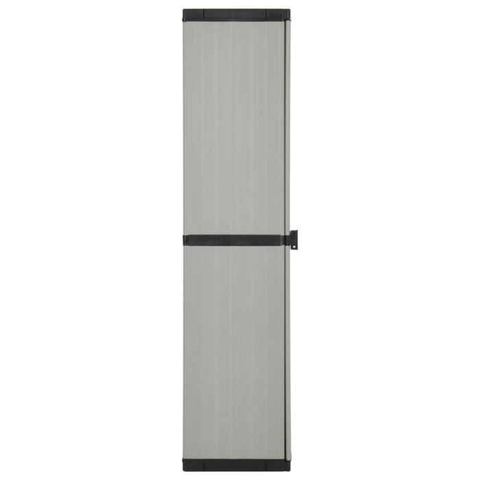 Armoire Rangement Extérieur VidaXL 1 Porte + 1 Étagère - 35x40x85 Cm - Gris/Noir - Pour Jardin Ou Garage