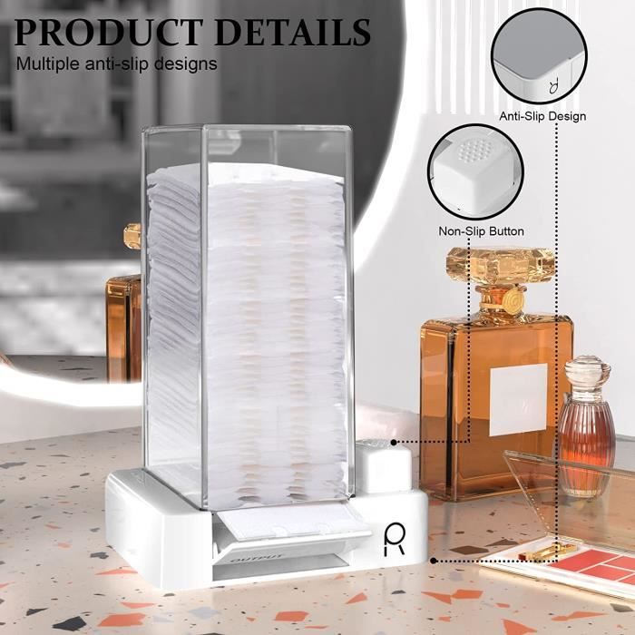 Distributeur Automatique De Coton-Tiges Électrique - Boîte Organisateur Avec Capteur - Pour Salle De Bain, Coiffeuse, Voyage