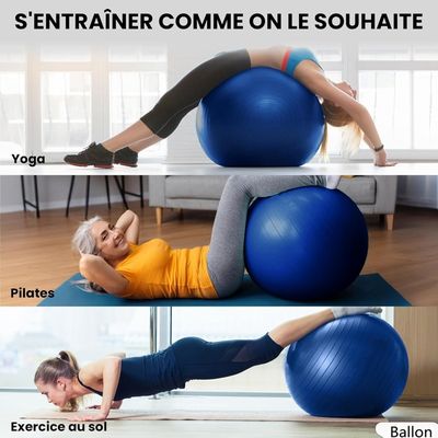 CampTeck Ballon D’Exercice Suisse 65cm Avec Pompe - Fitness, Yoga, Pilates - Idéal Maison Et Salle