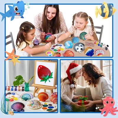 Peinture de Coquillages pour Enfants, Kit de Peinture, Bricolage avec