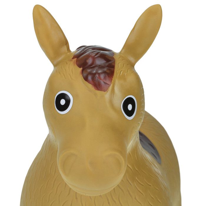 Cheval Sauteur Relaxdays – Gonflable, Charge 50 Kg, Avec Pompe, Marron, Pour Enfant Dès 3 Ans