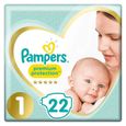 Couches Pampers New Baby Taille 1 (2-5 kg) - Pack Small (x22 couches) - Pampers Premium Protection - Blanc-0