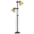 |Promotion| Lampadaire "Rétro" - Lampe Salon Lampadaire de jardin Lampe de sol avec 2 abat-jour Laiton E27 Fonte &MP223572-0