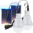 2pack Lampe Solaire 15W Lumière LED Ampoule Portable pour Eclairage Extérieur Randonnée Camping Tente de Pêche Randonnée Intérieur-0