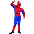 Déguisement Spiderman - Homme - Combinaison, Cagoule, Ceinture - Noir/Orange-0
