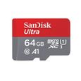 Carte Mémoire microSDXC SanDisk Ultra 64GB + Adaptateur SD. Vitesse de Lecture Allant jusqu'à 100MB-S, Classe 10, U1, homolog-0
