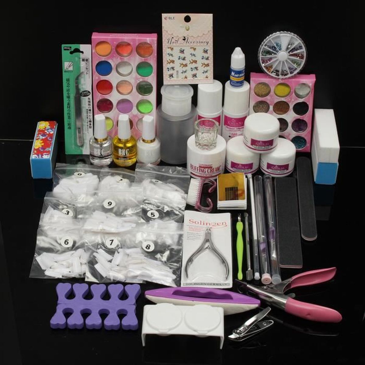 Kit Manucure Acrylique Poudre UV Gel Ongle Pinceau Strass Cdiscount
