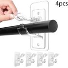 TALZOV Supports de tringle - auto-adhésifs, Aucun perçage requis, crochets polyvalents pour salle de bain, salon, cuisine et chambre, 4pcs
