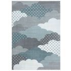BRAND CLOUDY - Tapis enfant motifs Nuages - Bleu 080 x 150 cm