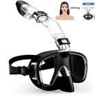 CO-PHÉNIX Masque de plongée 180°View HD Compatible Caméra Sport Masque de Snorkeling/Plongée Taille L pour Adultes-Noir