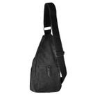 FOXNOVO Sports de plein air Casual Toile Déséquilibre dos épaule des hommes frais Sac bandoulière Sling Bag Chest - Taille L (Noir)