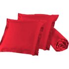 UMBERTO RAVELLI Drap housse - Amphora - 160 x 200 cm - Rouge - 2 taies 65 x 65 cm - Bonnet 25 cm