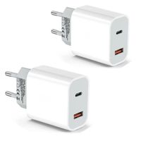 Prise Chargeur USB C 20W Secteur pour Apple iPhone 14 13 X Samsung S21 S20 A53 Huawei Xiaomi Honor iPad Charge Fast Universel (2PCS)