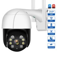 Caméra de Surveillance 3MP WiFi Extérieure Caméra IP Suivi Automatique Audio Bidirectionnel Vision Nocturne en Couleur Étanche
