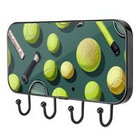Crochets muraux élégants à motif de tennis avec adhésif-bande adhesive– Indispensable pour la maison et le bureau. 49