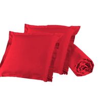Pack drap housse 160 x 200 cm et 2 taies d'oreillers 65x65 cm -  Rouge
