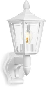 APPLIQUE EXTÉRIEURE Lampe d'extérieur L 15 blanc, applique d'extérieur classique, lanterne, max. 60 W, E27, lampe d'extérieur sans détecteur de.[G852]