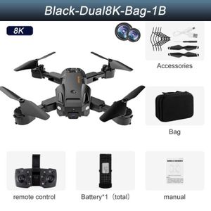 DRONE Noir-Dual8K-Bag-1B-Drone GPS 5G 8K HD Professionne