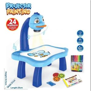 TABLE A DESSIN Projecteur LED pour enfants,table à dessin d'art,jouet pour enfants,tableau de peinture,bureau,arts,artisanat- blue dinosaur