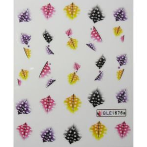 Stickers Nail Art Motifs Plume Multicolore – Décalcomanies Pour Ongles Créatifs