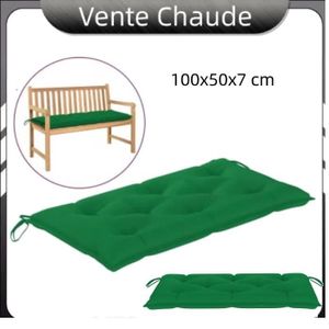 COUSSIN D'EXTÉRIEUR Coussin de banc de jardin Vert 100x50x7 cm Tissu CHAUD YNF