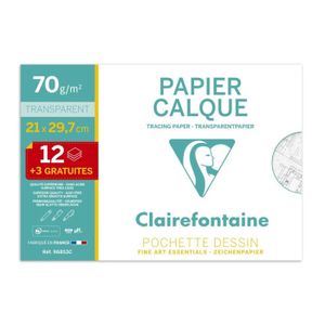 Lot De 10 Pochettes Calque Millimétré A4 - 12 Feuilles 70/75g Par Pochette, Clairefontaine