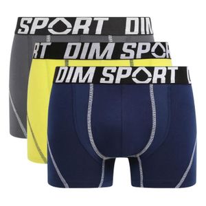 BOXER - SHORTY Dim Sport Maintien Fort, Lot de 3 Boxers Coton Str