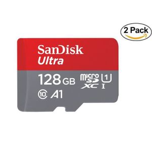CARTE MÉMOIRE  2PCS Sandisk Ultra 128 Go Micro SD SDXC Class 10 