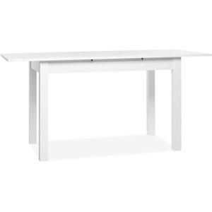 TABLE À MANGER SEULE Table extensible Coburg - Décor blanc - Allonge de 40 cm - L120/160 x H76,5 x P70 cm