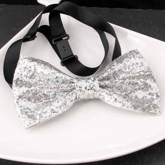 Nœud Papillon Pailleté En Cuir PU - Accessoire Costume Homme - Mariage, Carnaval, Soirée