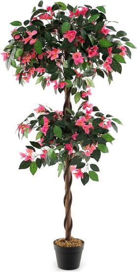 Plante Artificielle En Pot Remplies De Ciment 120CM, Fausse Cerisier Avec 900 Fleurs Roses Tronc En Polyéthylène Multi-Branches, Pour Salon Balcon | Leroy Merlin