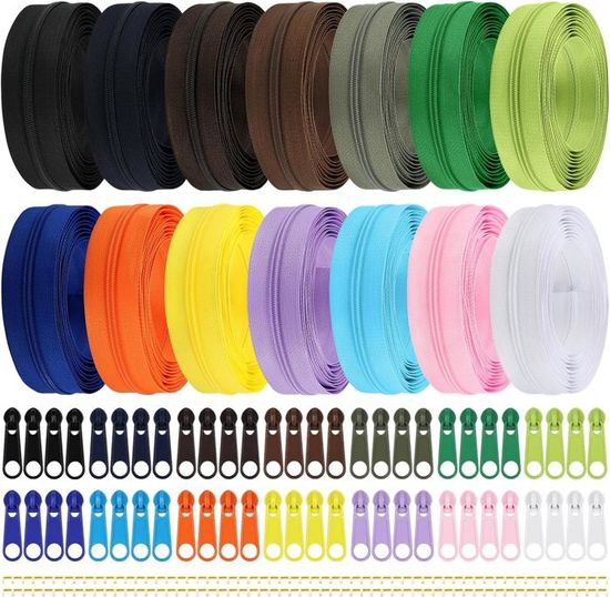 Jajasio – Lot De 39 Fermetures éclair – Longueur 16 Cm – 39 Couleurs Assorties – Non Séparables (fermeture Spirale)