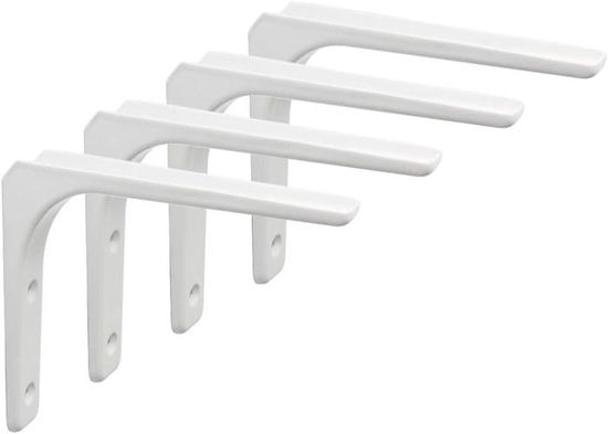 Supports d'Étagère 4 pièces, Équerre Étagère Murale Noire